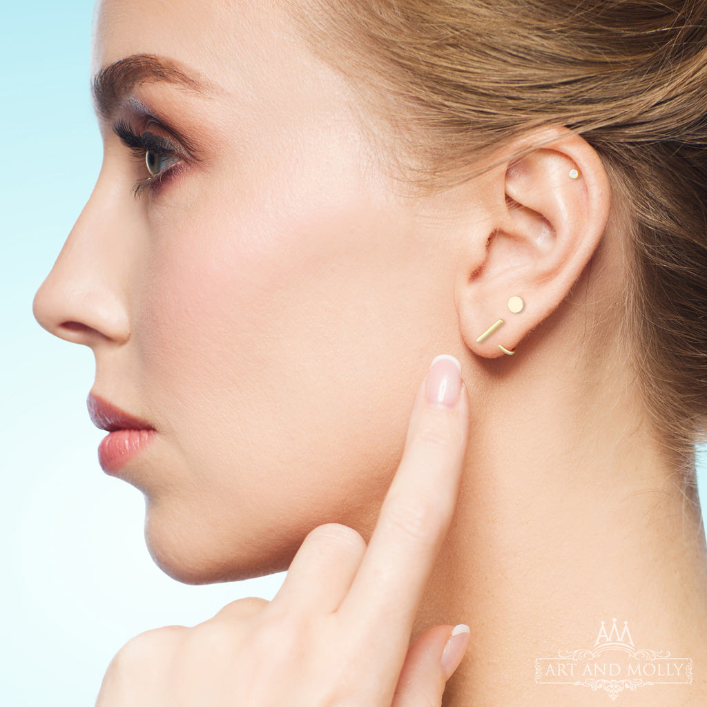 Timeless Modernity: Embrace the Bar Hoop, Flat Disk, and Bezel Stud Trend