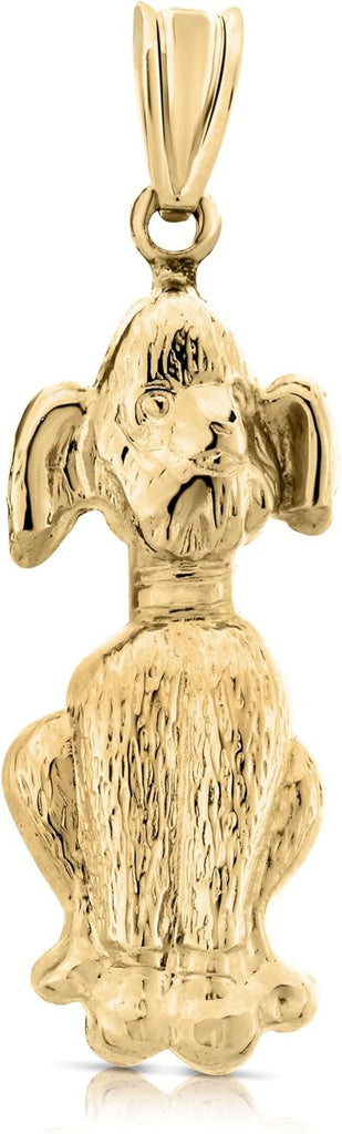 Art and Molly Real 14K Yellow Gold Poodle Dog Charm Pendant