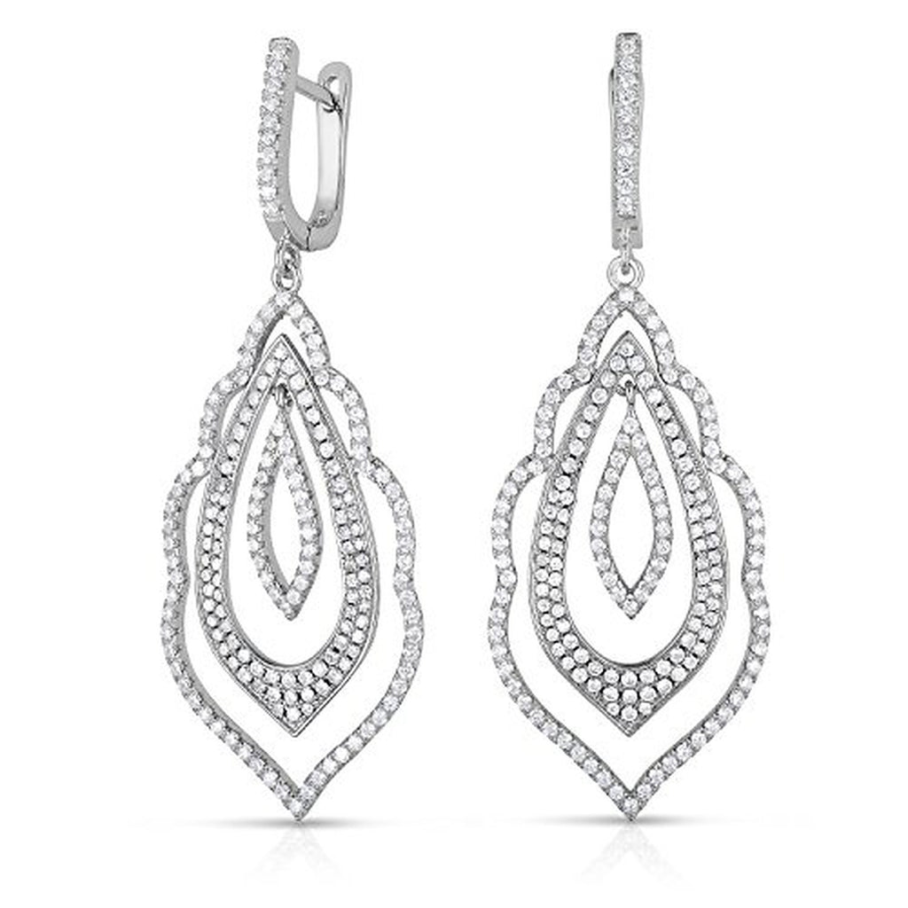 Sterling Silver Cubic Zirconia Chandelier Drop Earrings