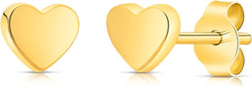 Solid Gold 14k Heart Stud Earrings