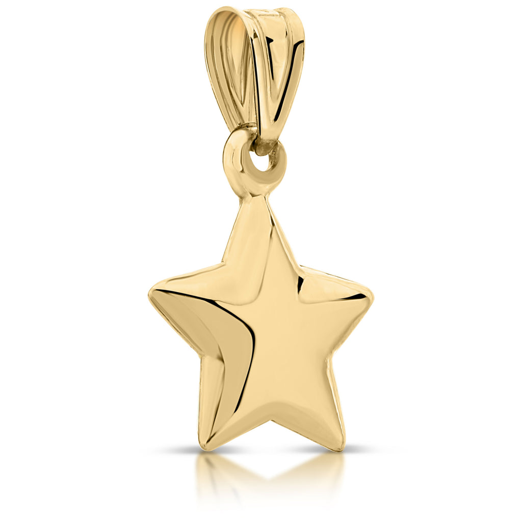 Art and Molly Real 14K Yellow Gold Polished Star Celestial Pendant