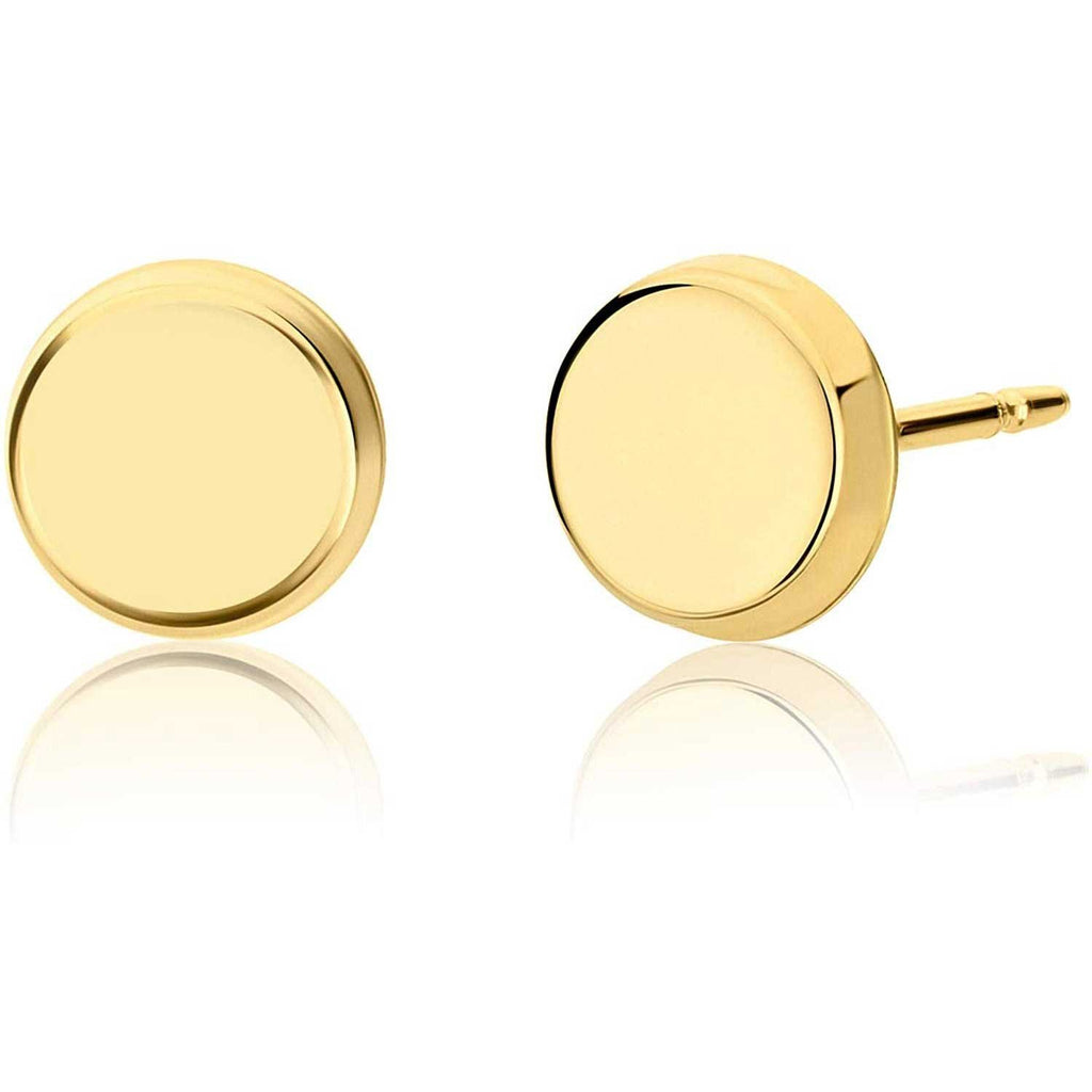 14k Yellow Gold Tiny Polished Stud Dot Earrings, Minimalist, Delicate Jewelry