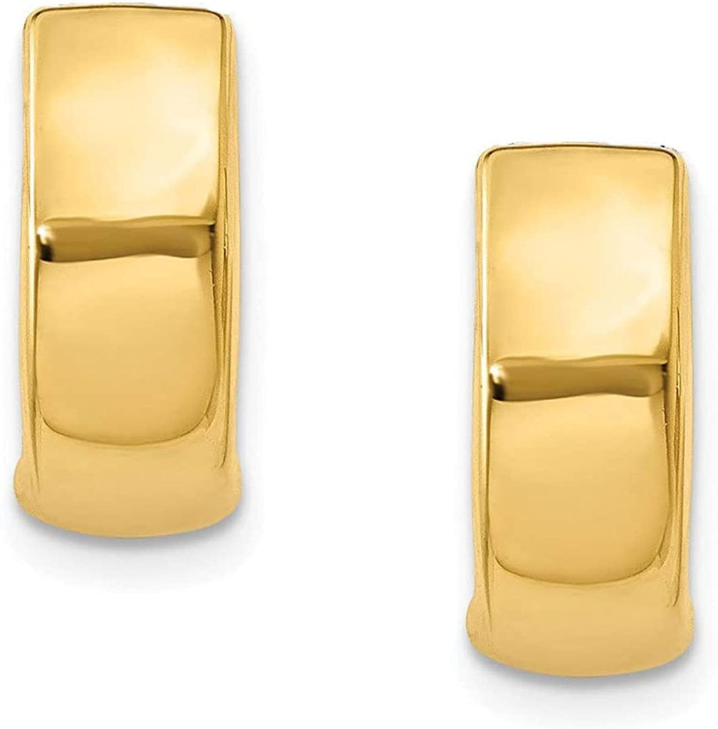 Solid 14k Yellow Gold Huggie Hoop Reversible Earring For Women and Girls